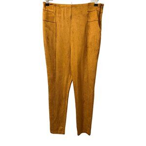 Bleu Womens Mustard Yellow Faux Suede High-Waisted Pants Size S. NWT